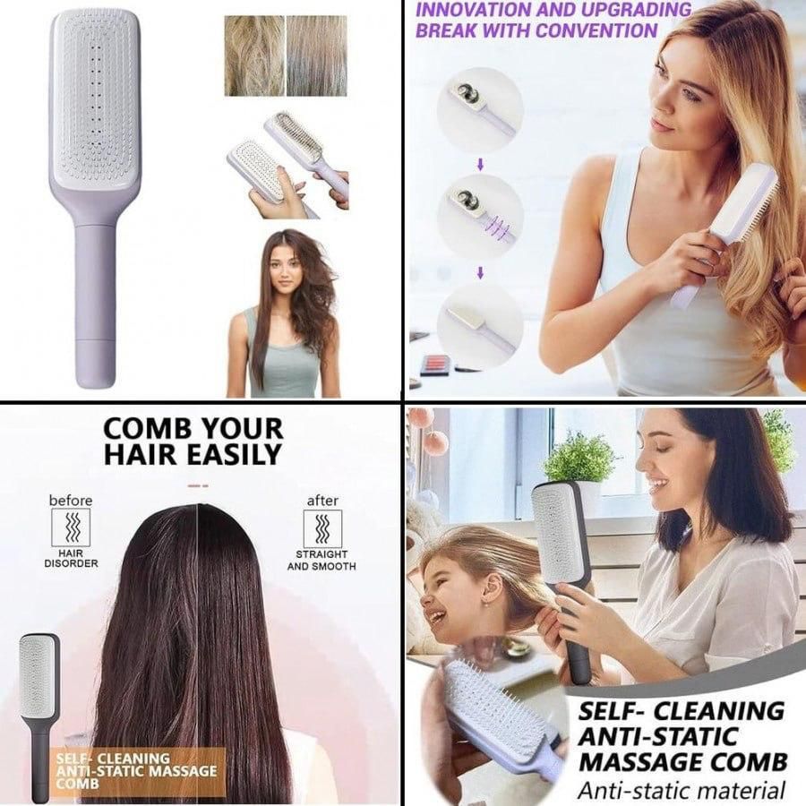 Self-Cleaning Anti-Static Massage Comb – Smooth, Shiny & Tangle-Free Hair Instantly!